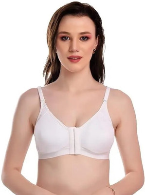 Mehiraafashion WHITE OPEN FRONTHOOK MODEL BRA Women Everyday Non Padded Bra(White)