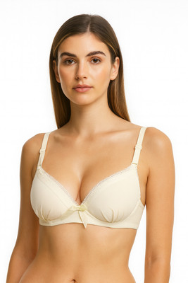 Hpa Light Padded Bra for Girls & Women | Three-Quarter Coverage Push-Up Bra Women Push-up Lightly Padded Bra(White)