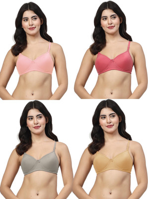 LILY maofcigam Women T-Shirt Lightly Padded Bra(Pink, Pink, Gold, Green)
