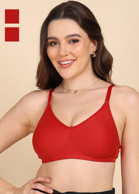 Dressberry Dressberry All-Day Non-Padded T-shirt Bra Women Everyday Non Padded Bra(Red)