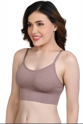 DYZINSTORE Bralette for women Women Bralette Lightly Padded Bra(Brown)
