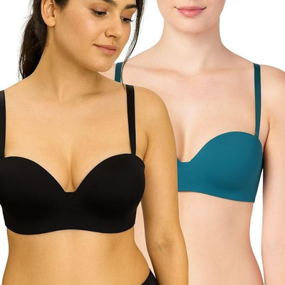 Hpa Smooth Fit Women’s Full Coverage Bra | Cotton Blend | Non-Padded | Daily Wear Women Push-up Heavily Padded Bra(Black, Blue)