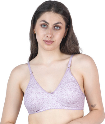 KETKAR Printed Everyday T-Shirt Bra,Non-Padded Everyday Bra with Adjustable Straps Women T-Shirt Non Padded Bra(Purple)
