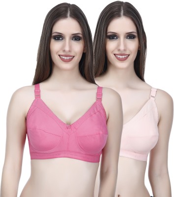 elina Comfort Wireless Bra for Women – Soft and Breathable Everyday Support Women Full Coverage Non Padded Bra(Pink)