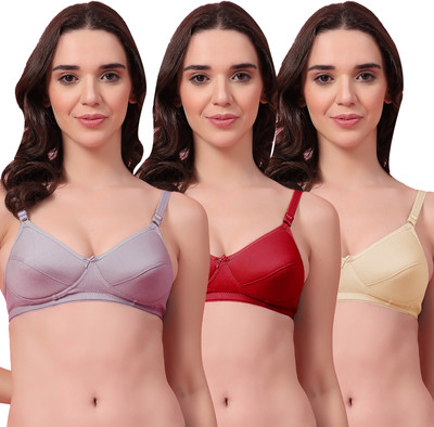 Shyam Sons FLAIR KLYN Foam Women Everyday Heavily Padded Bra(Grey, Maroon, Beige)