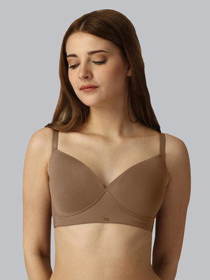 SOIE Women T-Shirt Lightly Padded Bra(Brown)