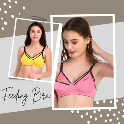 VEDANTVIKENTERPRISES Nurshing Mother Bra Combo Coton Bra Feeding For Women Women Maternity/Nursing Non Padded Bra(Multicolor)