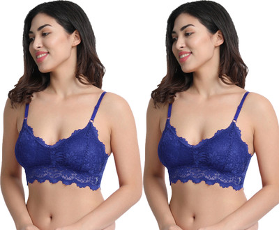 SUPER BEAUTY SB Women Full Coverage Lightly Padded Bra(Blue)