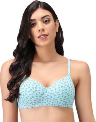 CINOON Women T-Shirt Lightly Padded Bra(Light Blue)