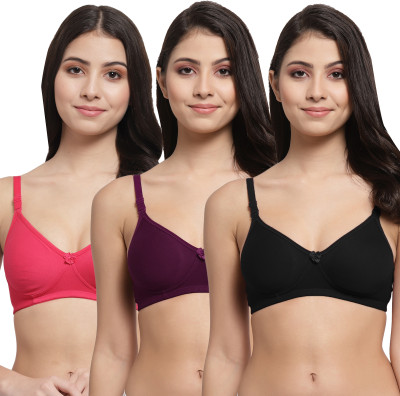 Docare NovaPadMino Women T-Shirt Lightly Padded Bra(Black, Purple, Pink)