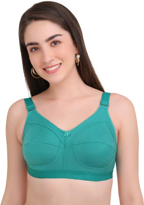 Bella Beauty Non Padded Full Coverage Seamed-Cup T-Shirt Bras Women Full Coverage Non Padded Bra(Green)