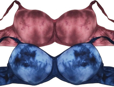 FOOTLEAP Combo Pack of 2 Women Everyday Lightly Padded Bra(Blue, Maroon)