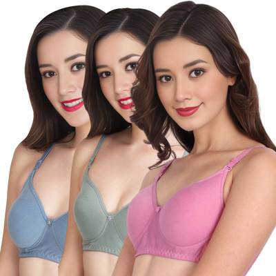 Liigne Women Everyday Padded Bra (Pack Of 3) for T-Shirt Saree Dress Sports Garment Women Full Coverage Lightly Padded Bra(Grey)