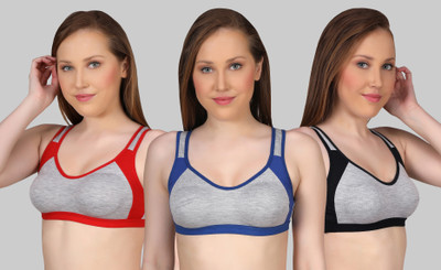 Zivosis Women Sports Non Padded Bra(Multicolor)