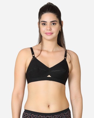 V Star Rose U Back Women Full Coverage Non Padded Bra(Black)