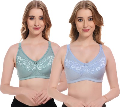 Viral Girl NA Women Full Coverage Non Padded Bra(Light Green, Light Blue)