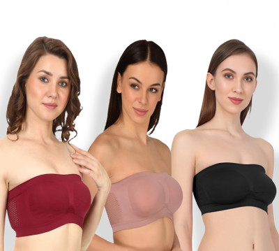 Maitri Pack of 3 Women's Tube Bra Women Everyday Non Padded Bra(Multicolor)