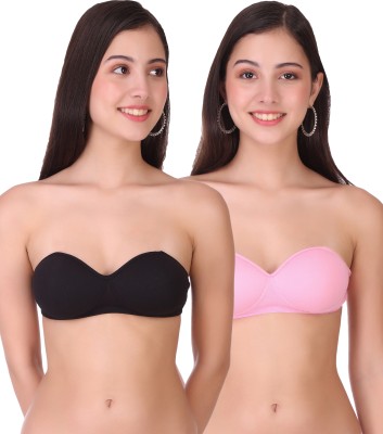 Selfcare Women T-Shirt Lightly Padded Bra(Black, Pink)