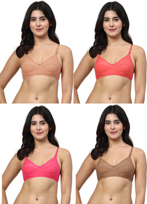 LILY anpas Women Everyday Non Padded Bra(Red, Brown, Beige, Pink)