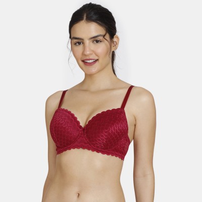 ZIVAME Women Full Coverage Lightly Padded Bra(Maroon)