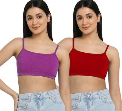 PIBU Nora Bra Women Cami Bra Non Padded Bra(Pink, Red)
