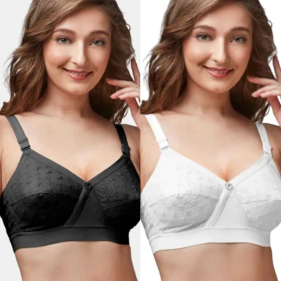 Shiv Traders Women Everyday Non Padded Bra(Beige, White)