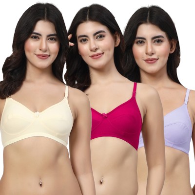 LILY Enimsaj Women Everyday Non Padded Bra(Beige, Pink, Purple)