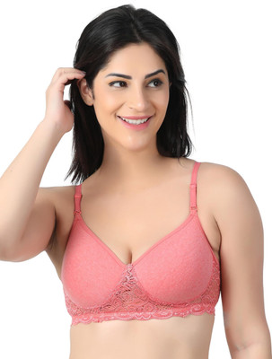 RAHA S.G Lingerie bra for women & girls Women T-Shirt Lightly Padded Bra(Pink)