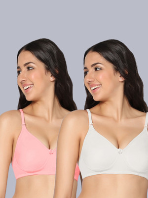 Eden EDEN01PINKWHITE Women T-Shirt Non Padded Bra(Pink, White)
