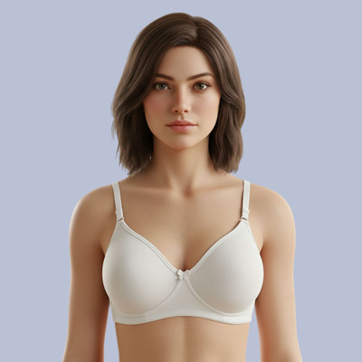 Lovanna fashion Women T-Shirt Non Padded Bra(White)