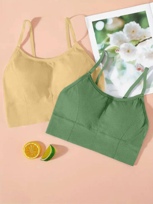 Payal Creation Women T-Shirt Lightly Padded Bra(Beige, Green)