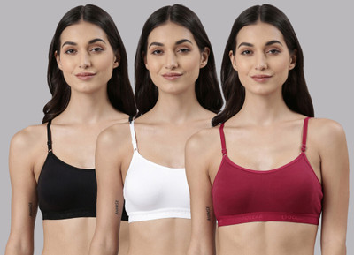 Dollar Missy Wire-Free Beginers Women Training/Beginners Non Padded Bra(Black, Maroon)