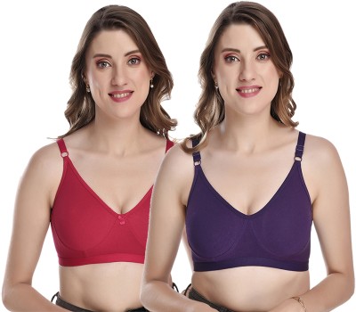 elina Women Everyday Non Padded Bra(Pink, Purple)