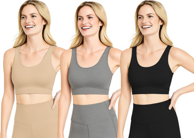 MEEMBOOLI Girls Training/Beginners Non Padded Bra(Multicolor)