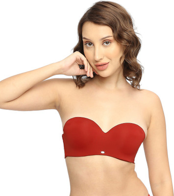 SOIE Medium coverage Padded wired Thirst lace bra Women Balconette Lightly Padded Bra(Red)