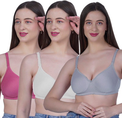 Shyam Sons FLAIR Navya Women T-Shirt Lightly Padded Bra(Maroon, White, Grey)