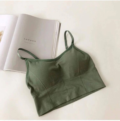 BRANKLY Women Cami Bra Lightly Padded Bra Women Cami Bra Lightly Padded Bra(Green)