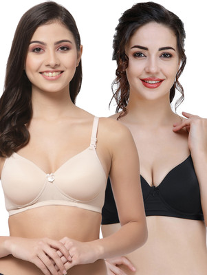 COLLEGE GIRL CGPAD1216-CGPAD1211 Women Everyday Lightly Padded Bra(Beige, Black)