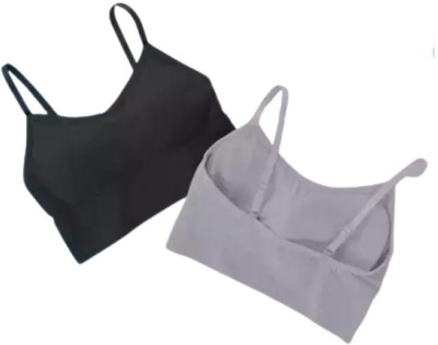 Vihrik No Women Everyday Lightly Padded Bra(Grey, Black)