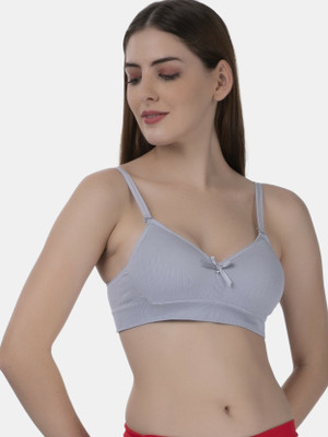 TOMKOT Padded Seamless soft fabric Women Push-up Lightly Padded Bra(Grey)