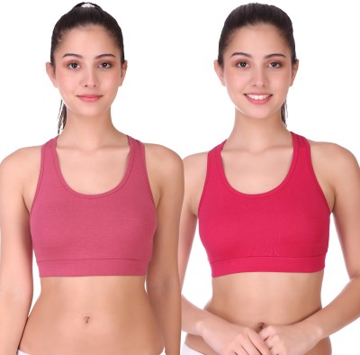 pooja ragenee Women Sports Non Padded Bra(Pink)