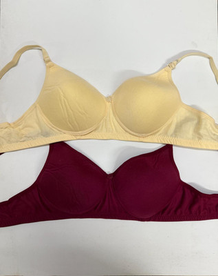 Extoes combo pack of 2 Women Full Coverage Heavily Padded Bra(Maroon)