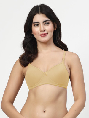 LILY maofcigam Women T-Shirt Heavily Padded Bra(Beige)