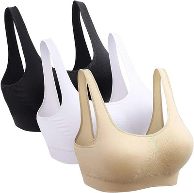 Fashocart FREE SIZE Women Sports Non Padded Bra(Multicolor)
