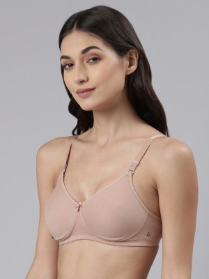 Dollar Missy Wire-Free Soft Padded T-Shirt Women T-Shirt Lightly Padded Bra(Beige)