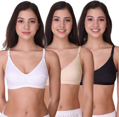 POOJA RAGENEE Women Everyday Non Padded Bra(White, Beige, Black)