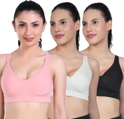 Shyam Sons FLAIR Curvv Women Sports Non Padded Bra(Pink, White, Black)