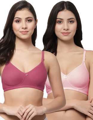 COLLEGE GIRL CG1301 Women T-Shirt Non Padded Bra(Maroon, Pink)