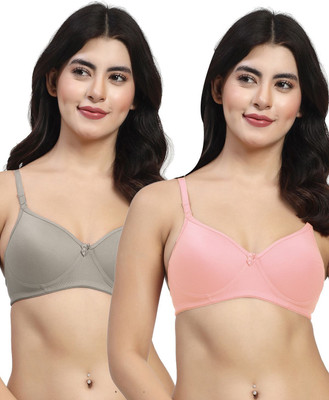 LILY maofcigamMino Women T-Shirt Heavily Padded Bra(Pink, Grey)