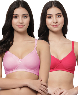COLLEGE GIRL Detachable Strap Women T-Shirt Lightly Padded Bra(Pink)